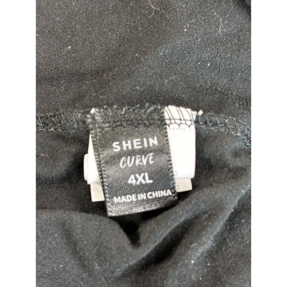 Shein Curve Black Long Sleeve Top With Lace Details & Ruched Front Size 4XL - Picture 4 of 8